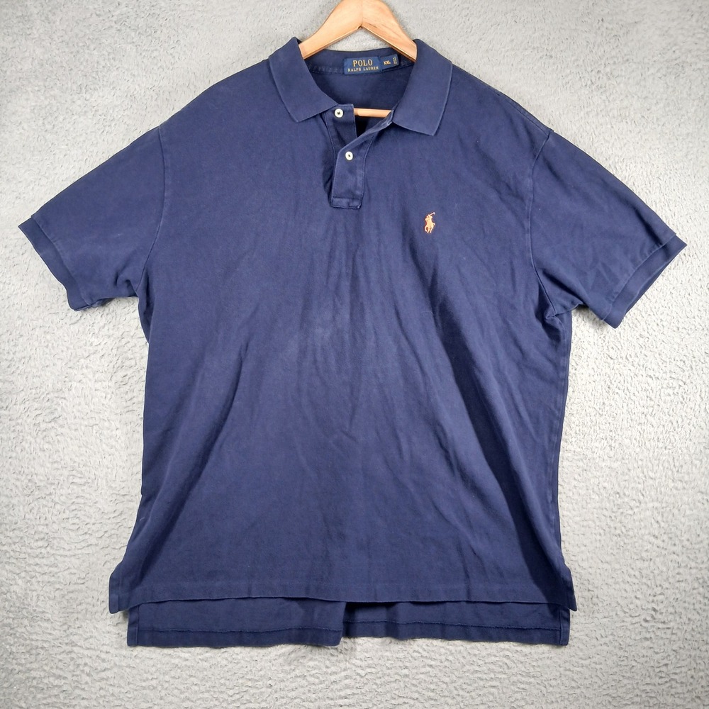 Polo Ralph Lauren Classic Fit Pique Short Sleeve Polo Shirt XXL Navy Blue - Picture 2 of 9